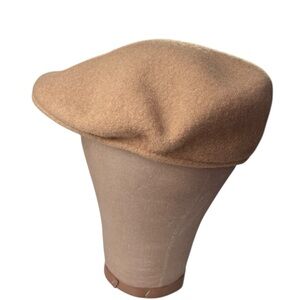 Vintage Turtle K Wool Newsboy Flat Cap Size Small Beige NEW Paperboy Hat Cabbie